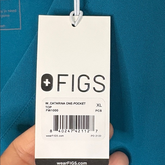 Figs Pacific Blue Catarina One Pocket Scrub Top Size XL NWT - Picture 3 of 8